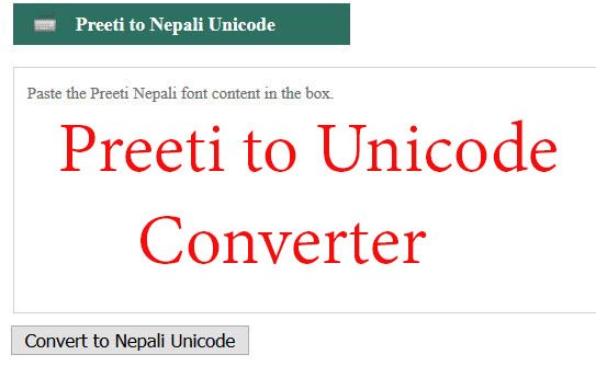 unicode to preeti font convertor